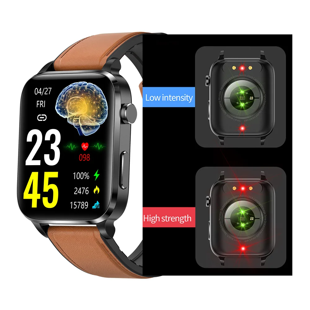 Smart diebetes recover watch 4 colors 650nm amoled laser acupuncture treatment therapeutic health therapy wrist smart watch