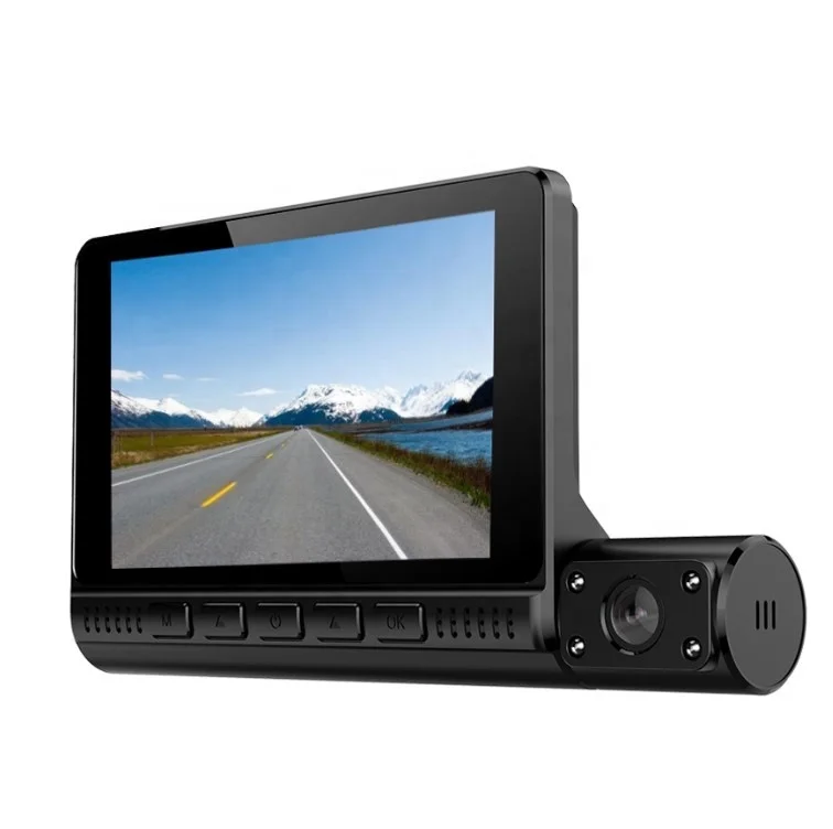 Wholesale hot sell 3lens dashcam car monitor video camera 1080P Full HD car DVR Reversing  black box dual dash cam