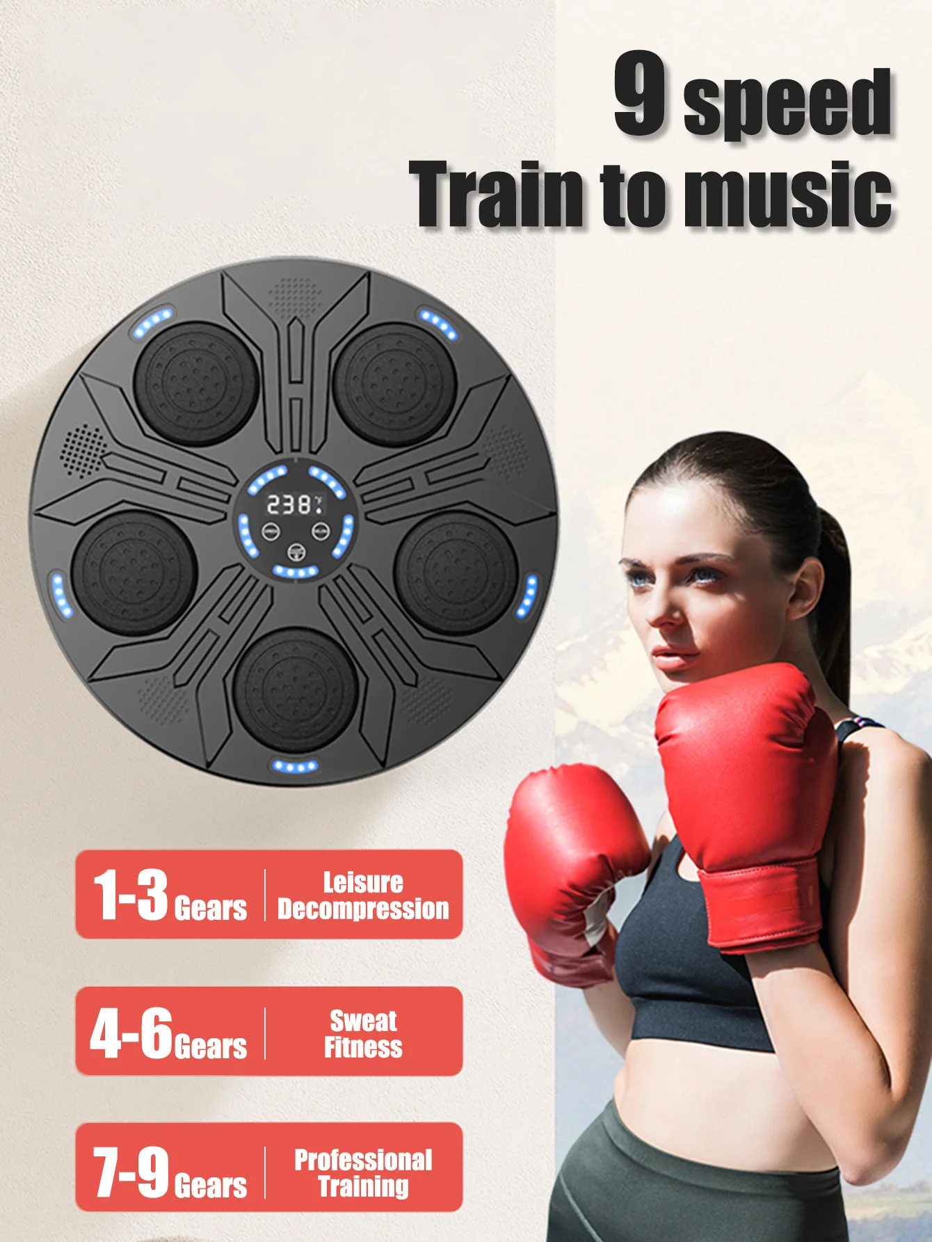 MACYO Transformer Sport Training Equipment Boxing Machine Rhythm Smart Bluetooth Boxing Target Wall Target With Boxing gloves
