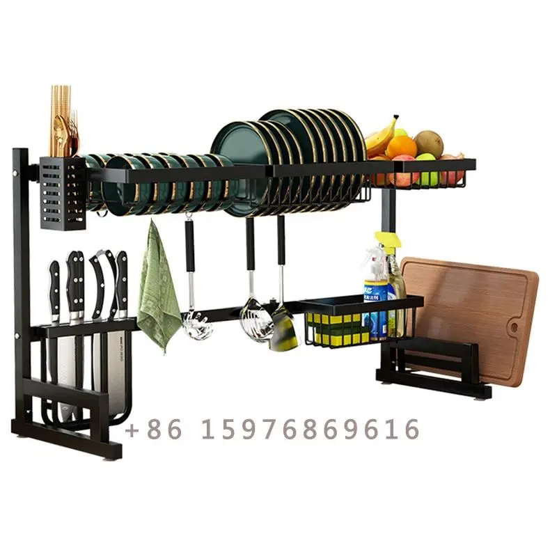 Kitchen Drain Rack Stainless Steel Dish Rack Retractable Over Sink Dish Rack