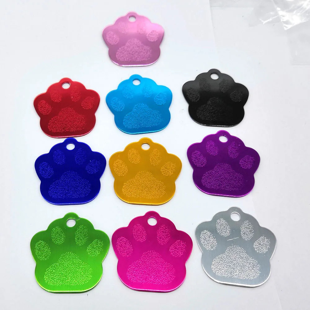 Stocked customized logo acceptable pet dog aluminium metal round circle hang tag