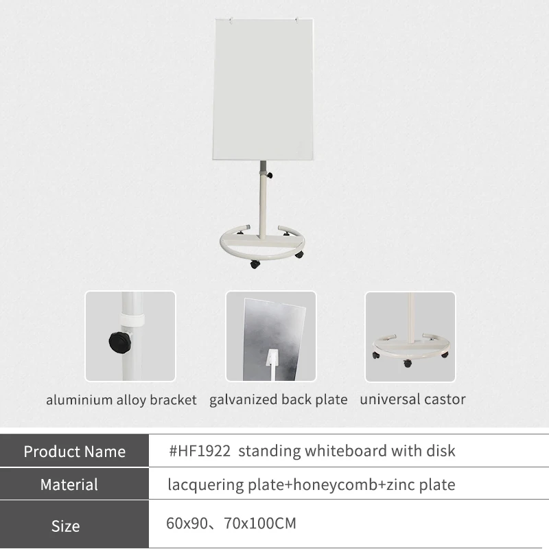 36x24 inches Four Legs Stand Flip Chart Easel Adjustable Height Mobile Dry Erase Board Portable Magnetic Whiteboard on Wheels