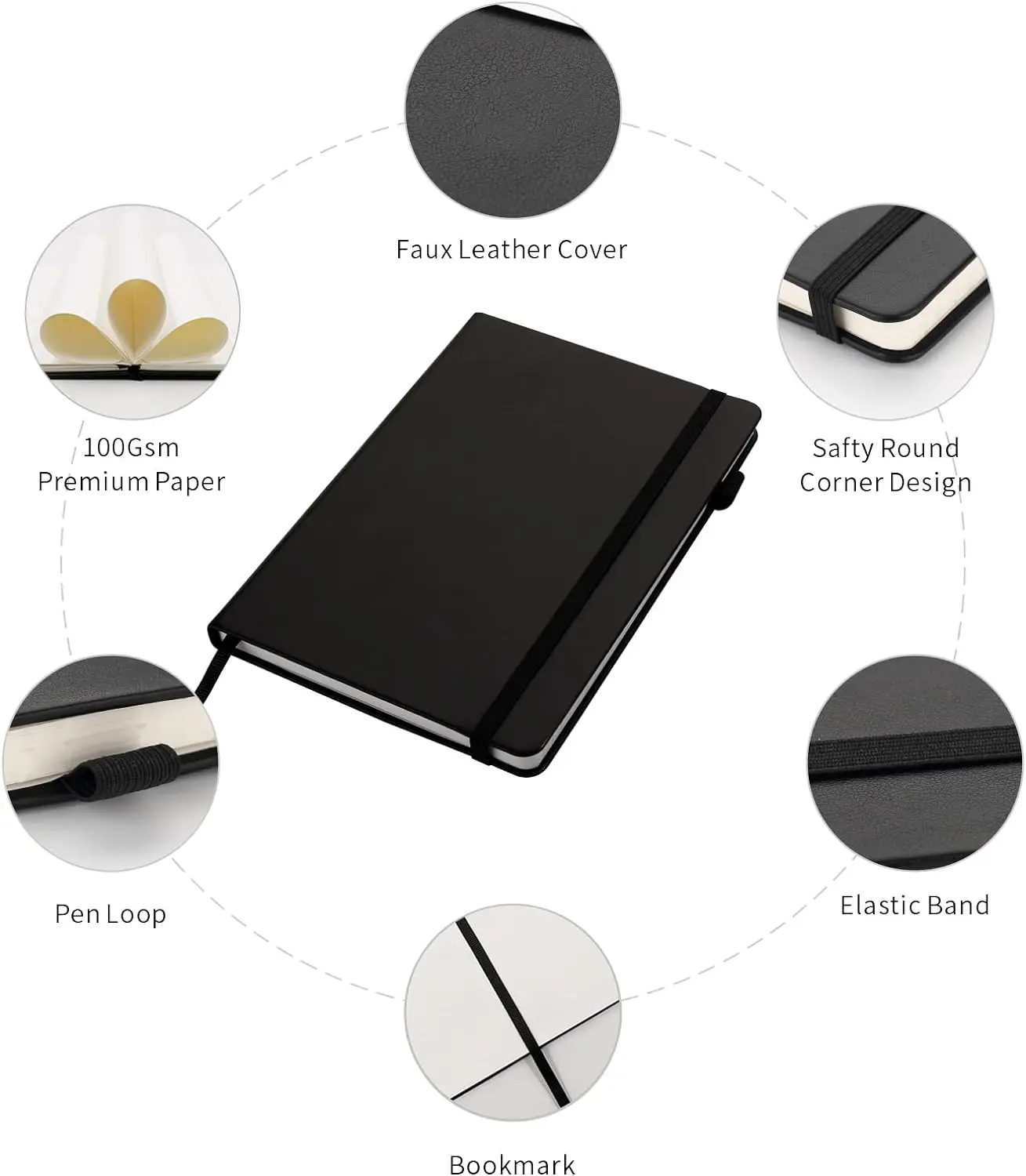 Customized Wholesale High End Business Planner PU Leather A5 Diary Weekly Planner Office Notebook