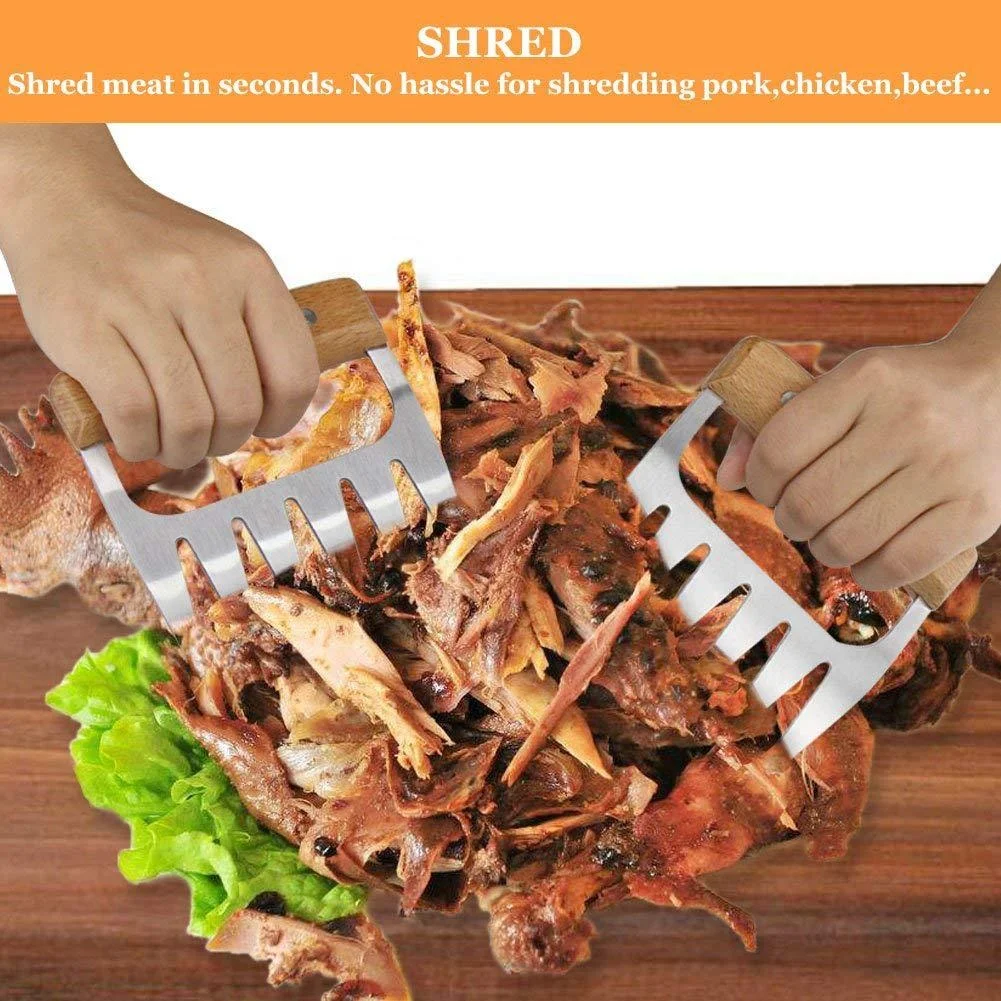 Meat Claws Pulled Beef Meat Shredder Claw Hot Sell Stainless Steel Tools Silver Polybag Kitchenware Barbeque Support