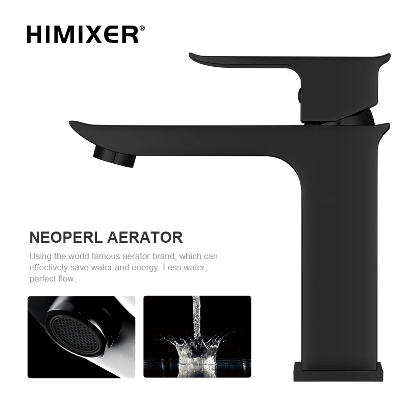 Himixer Китай высокое качество трендовые продукты ванная комната одно отверстие Матовый Черный раковины