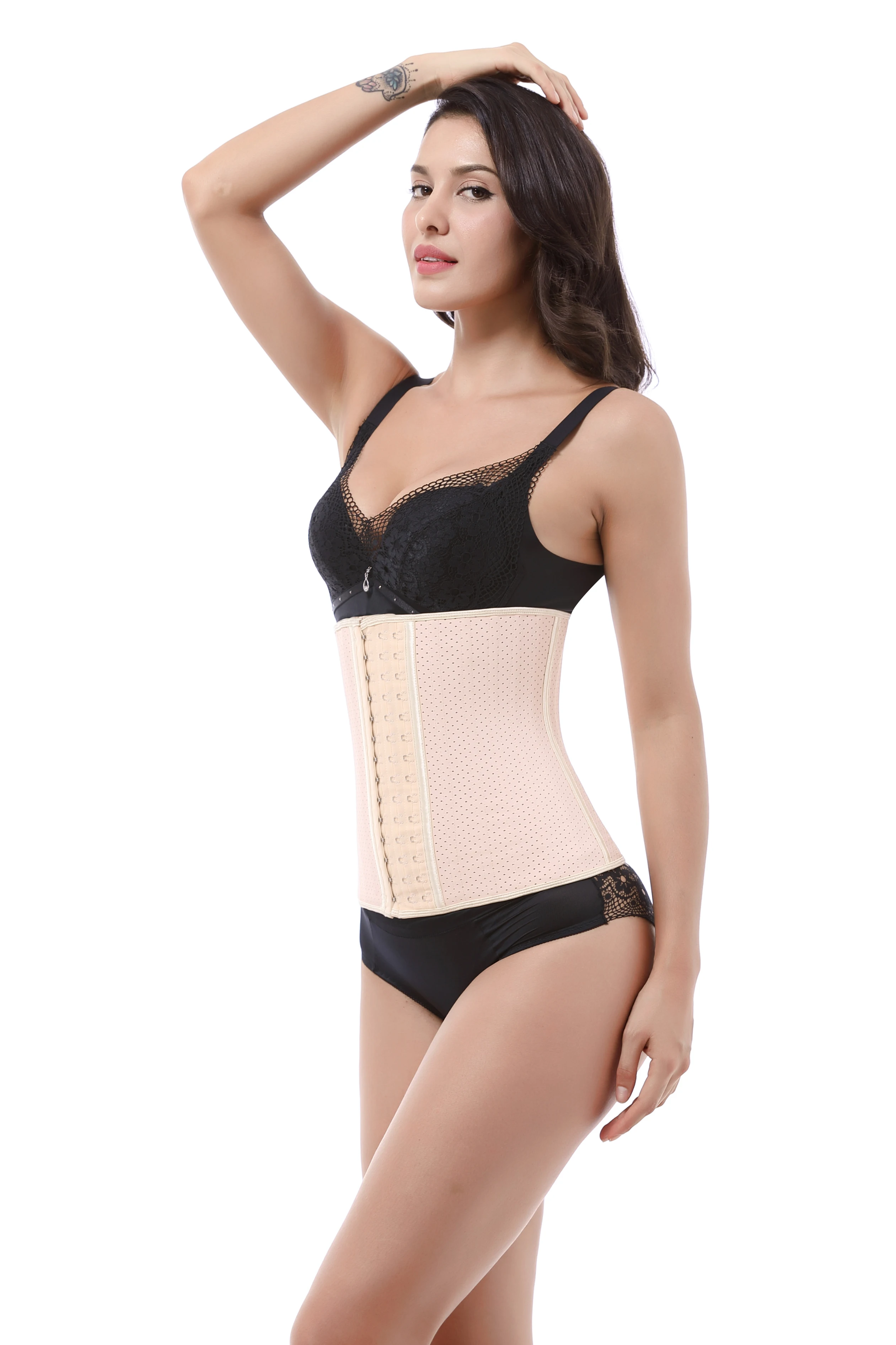 Hot Sale Women Compression Slimming Bodyshaper With Breathable Air Hole Corset Latex Waist Trimmer Belt For Gym