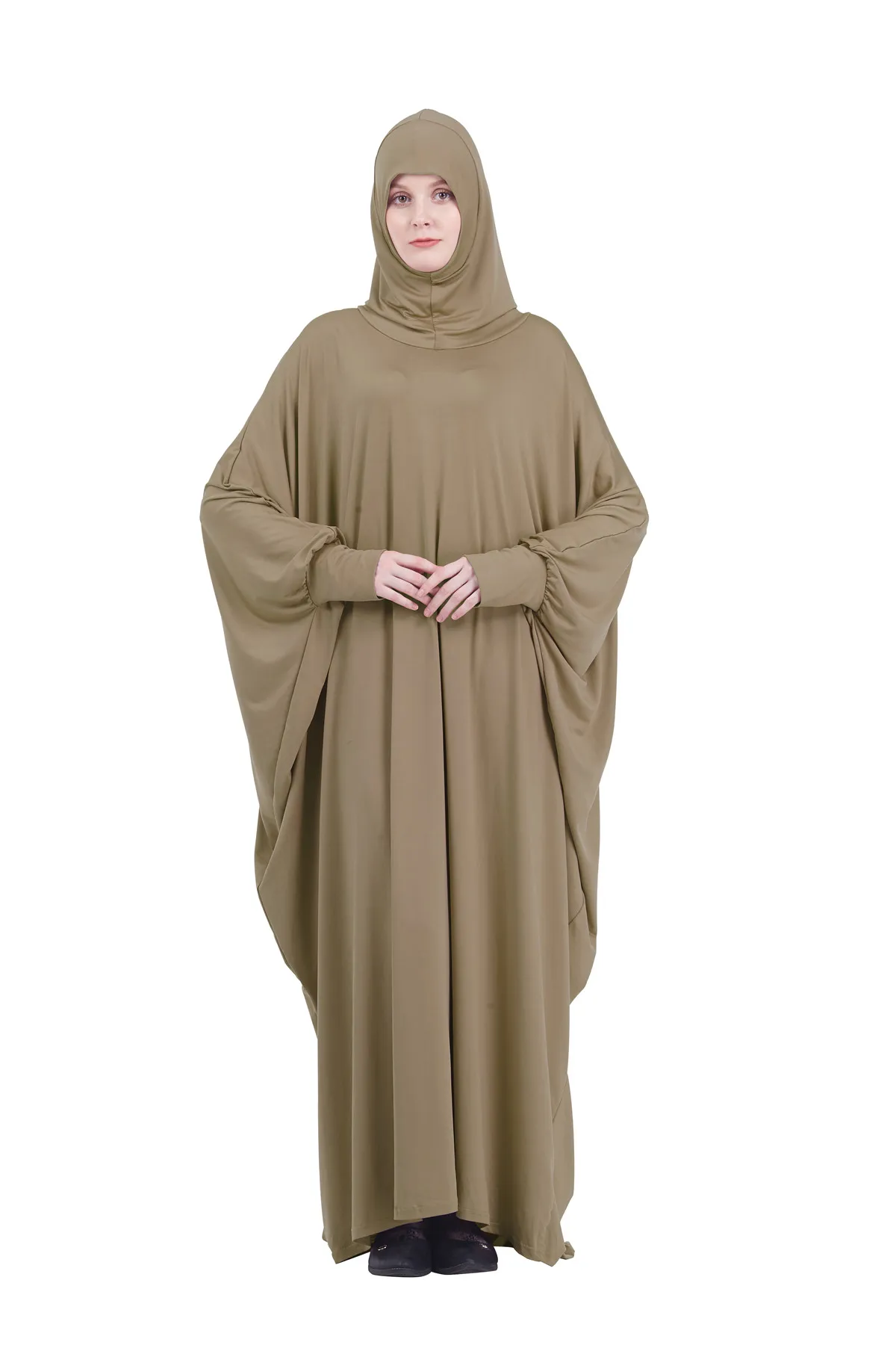 Muslim Women hijab dress Full Cover Hooded Abaya Long Maxi Dress islamic clothing ramadan plain Prayer Clothing YMY137