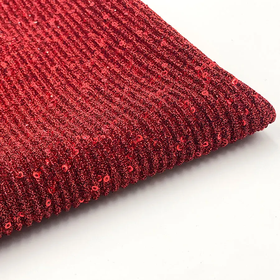 Sell buy meter women dress moonlight shiny lurex rib pleated embroidery crepe 3mm sequins jijimi fabric