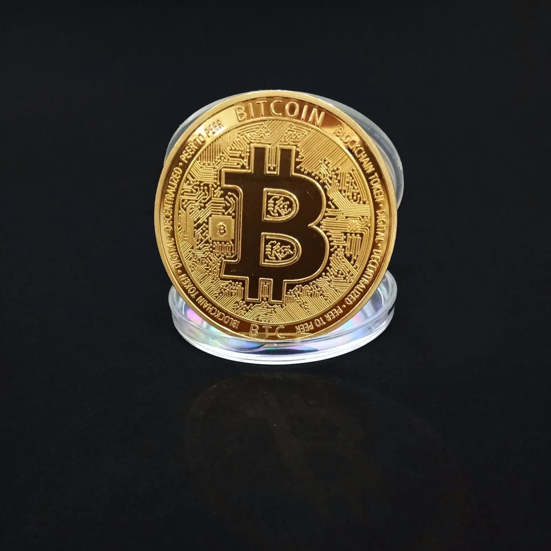 Factory Commemorative Bitcoin Metal Gold Coin,High Quality Custom Souvenir Gold Plating Bitcoin