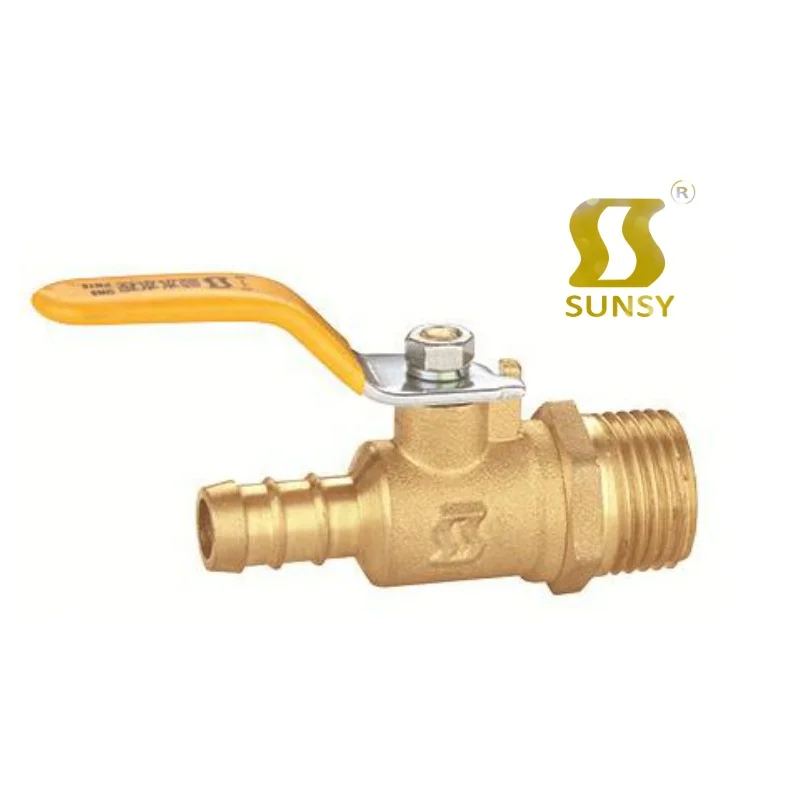 yuhuan sunsy shunshui factory SS9050 59-1 PN16 PN10 BSP NPT Straight style male thread end brass gas valve hose connection