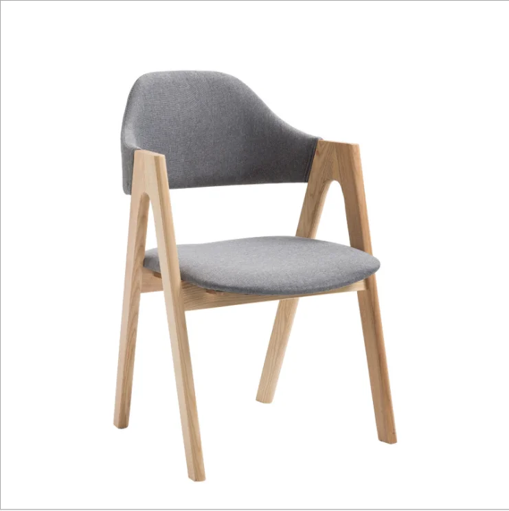 Nordic simple A chair solid wood factory direct home furniture soft bag dining chair milk tea dining table and chair coffee shop