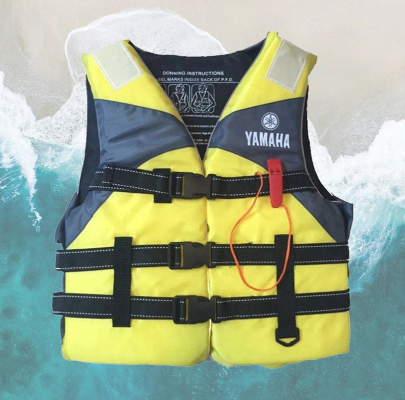 Customised High Buoyancy Nylon EPE Foam Swimming Boating Fishing Beach Ocean Whistle Adult Life Jacket Vest