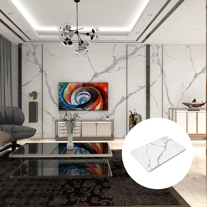 3d Pvc Sheets Pet Marble Type Wall Panel Fireproof Faux Stone Modern Hotel Wpc Wall Panels Interior Boards Customized Size