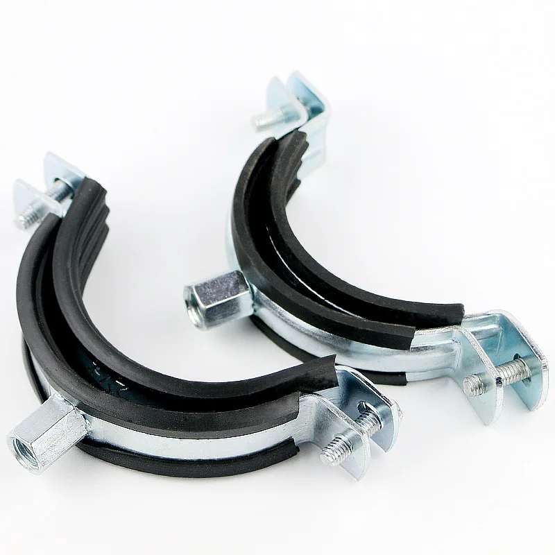 Rubber Clamp Pipe Support Bracket Metal Pipe Strap Heavy Duty Mount Galvanized Pipe Bracket