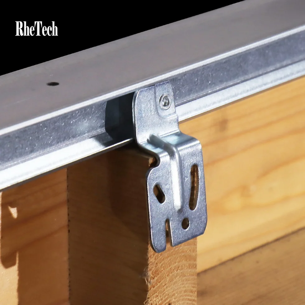 RHTECH FSC BSCI ISC Certificate OEM Factory Industrial Barn Door Hardware Kit Galvanized Sliding Door Barn Door  Kits