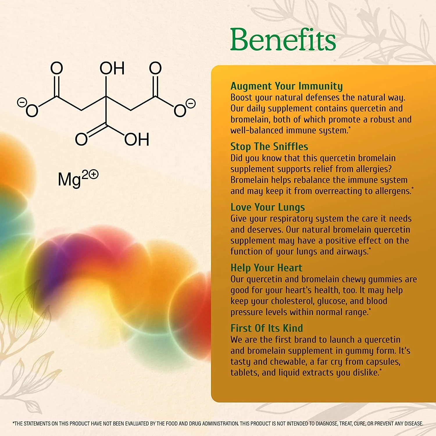 Magnesium Citrate Gummies Daily Dietary Supplement to Support Bones Muscle Function&Cognition Natural Sleep Aid Energy Booster