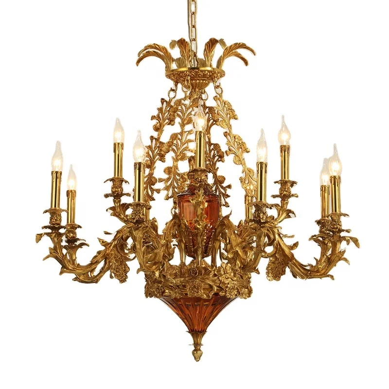 Hot sale high quality classic chandelier brass 12arms lights  made in china with 10 years warranty brass chandelier candle lamp