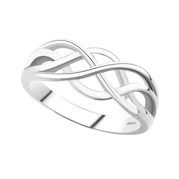 925 sterling silver celtic everlasting love knot filigree wedding finger ring