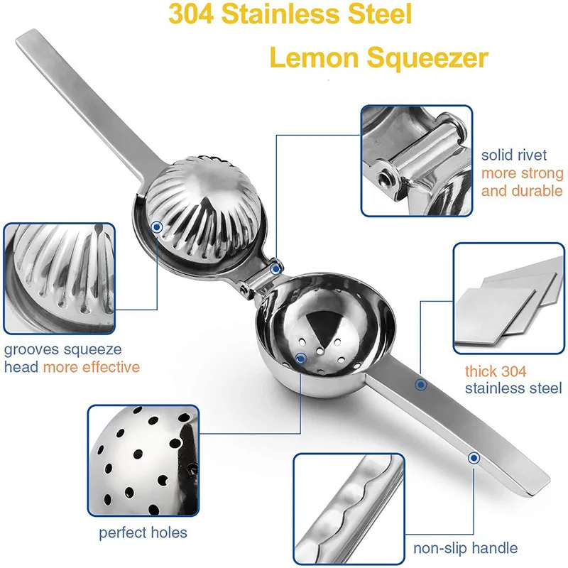 Manual Lemon Squeezer Stainless Steel Kitchen Tools Accessories Juicer Handheld Fruit Pressing Squeezer