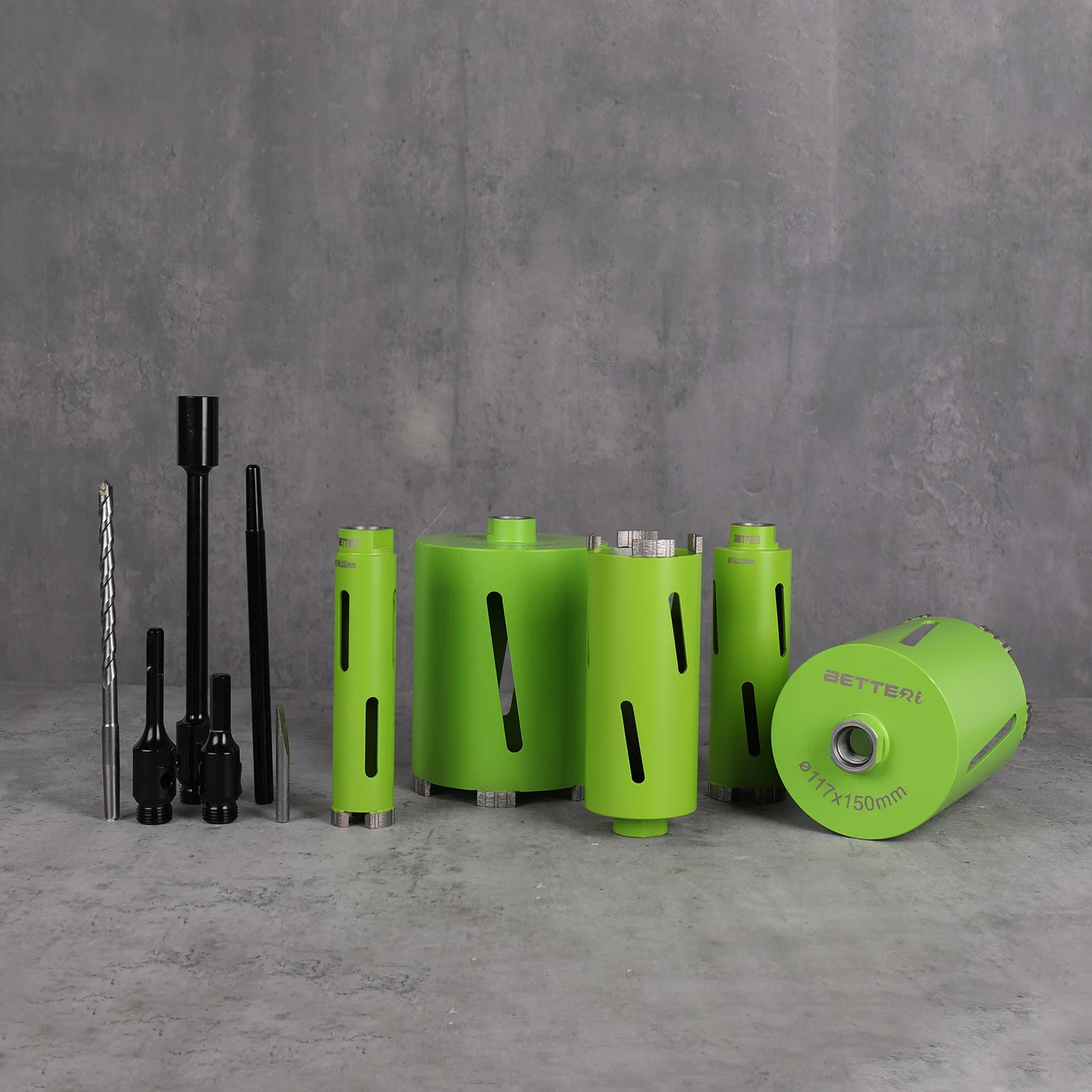 Diameter 38/52/65/117/127mm Diamond Dry Core Bit Kit for brick wall without water drill aluminium case