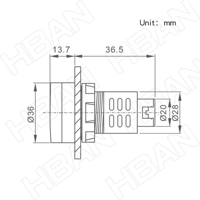 Red LED 380V Screw terminal waterproof plastic signal lamp 30mm equipment indicator lights
