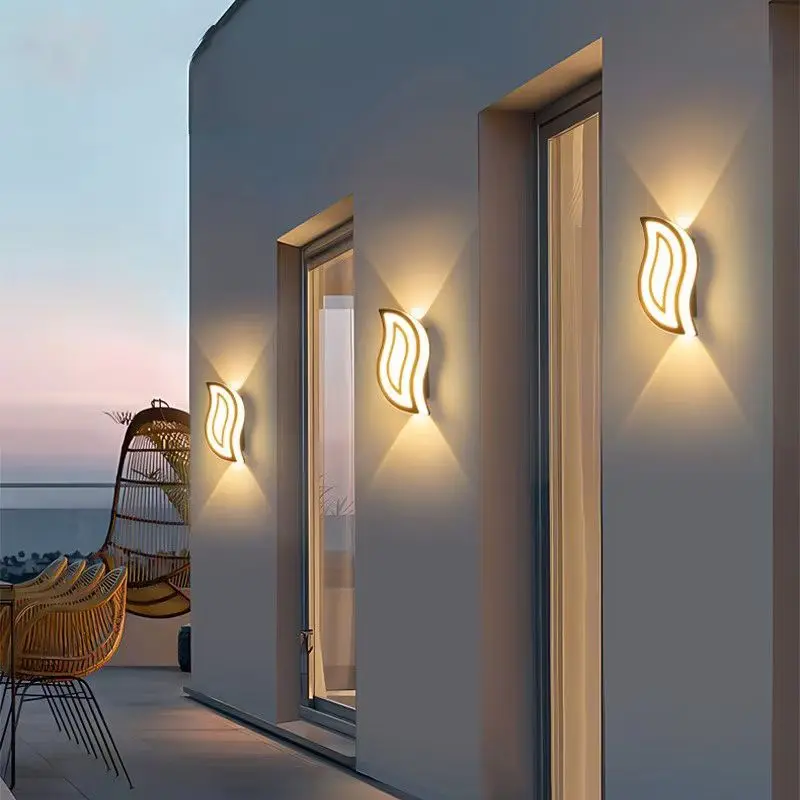 Wall light outdoor new geometric shape courtyard exterior wall aisle light  Facade lighting Wall Lamps Outside