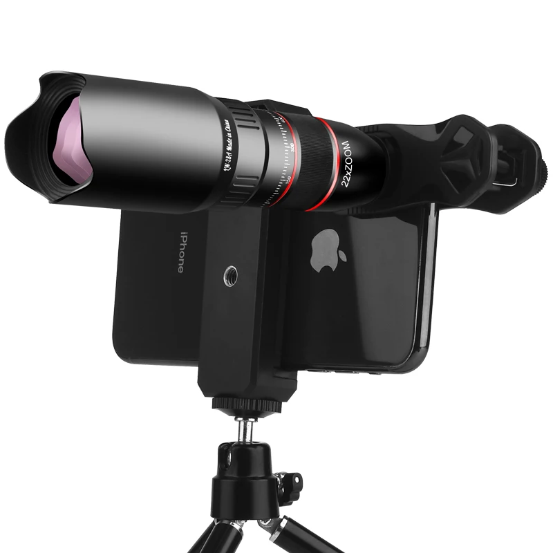 HD High quality camera link tripod function lens, mobile phone photography, single barrel telescope lens 28x