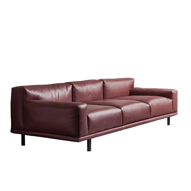 Modern and comfortable cushioned single seat three seat sofa business reception luxury leather office furniture sofa set