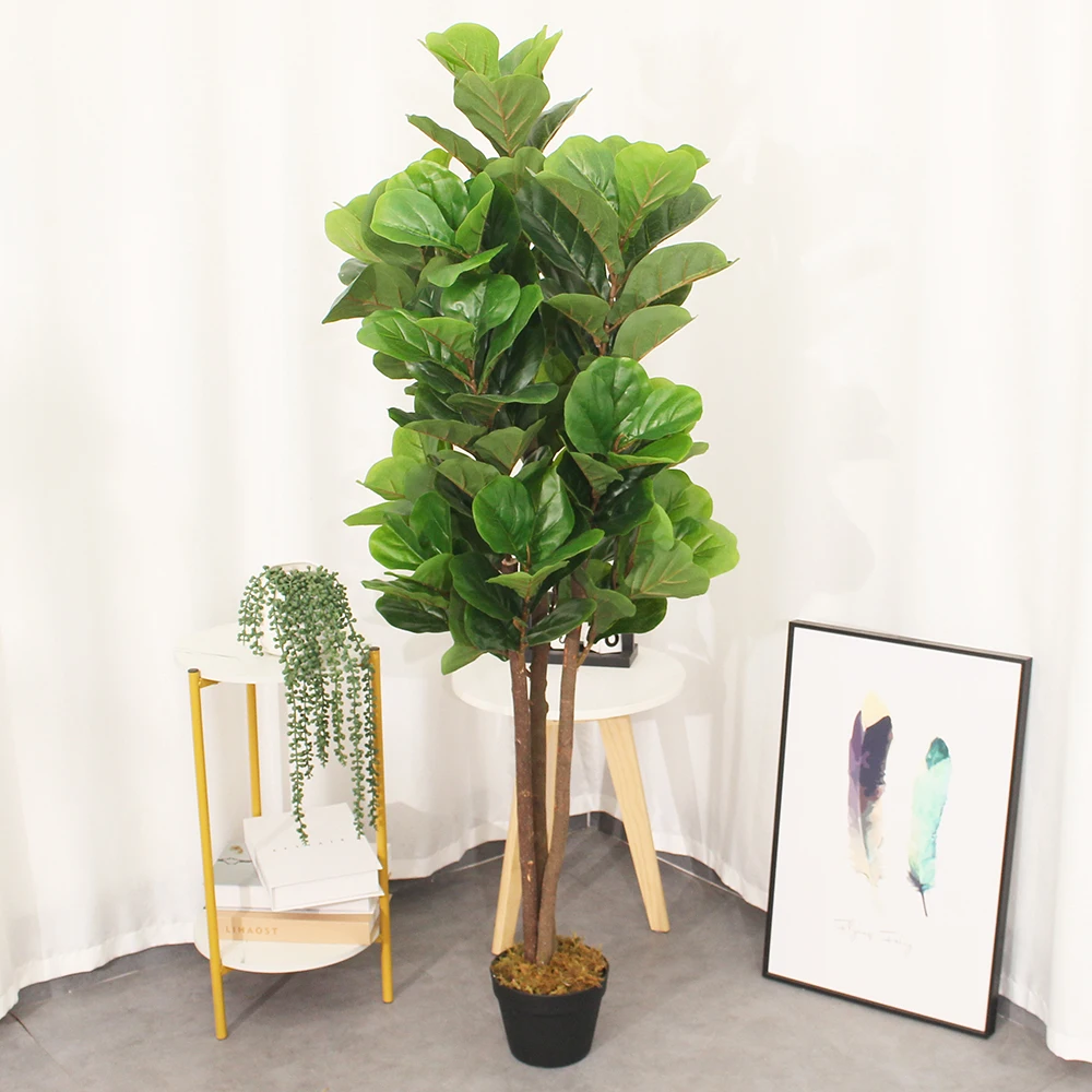 Home Decor 6 Foot Nearly Natural Faux Small Potted Green Lyrata Plants Artificial Fiddle Leaf Fig tree