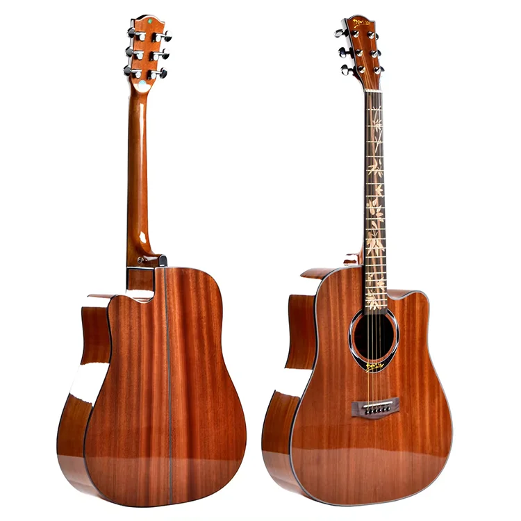 Acoustic Guitar Musical Instrument Guitar Factory Inlay Bamboo Vines Music,vines Music High Gloss Manhogany Dia-cast Rosewood