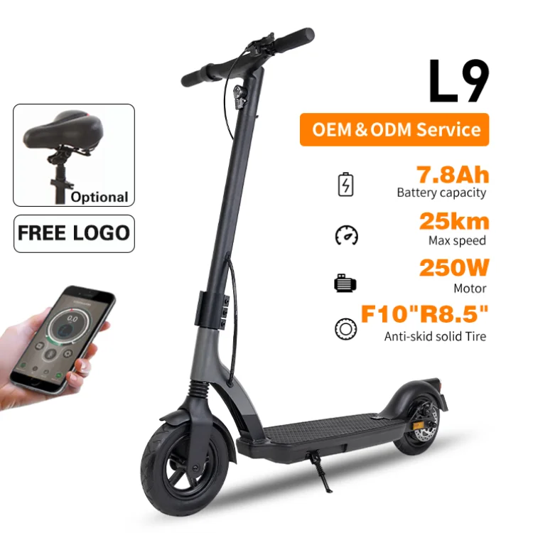 High Power Foldable Brushless 250w Motor 2 Wheel Electric Scooter With Seat For Adult