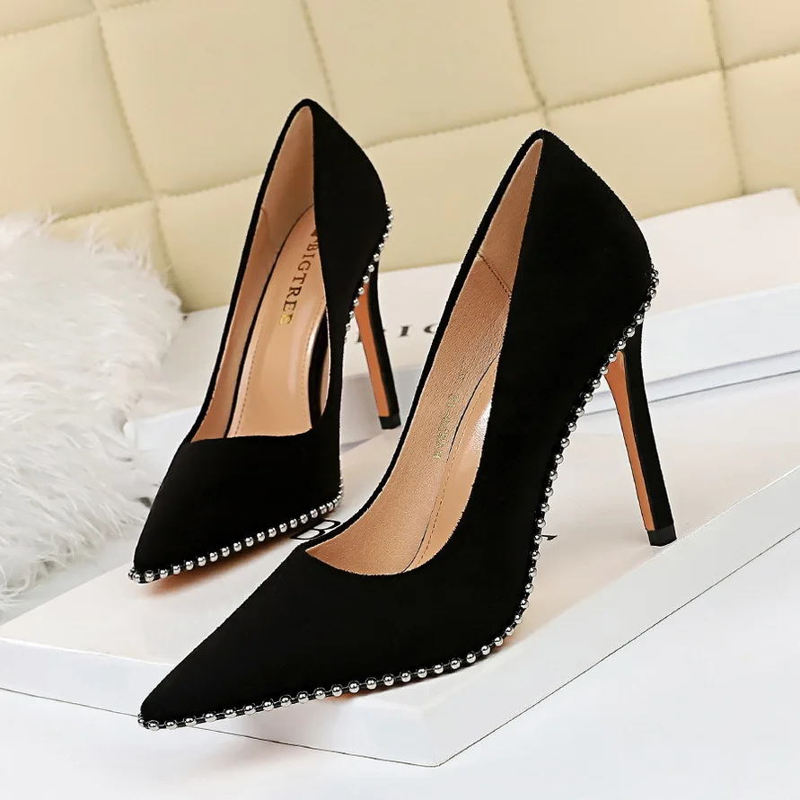 3.94Inch Slip-On High Heel Shoes for Work