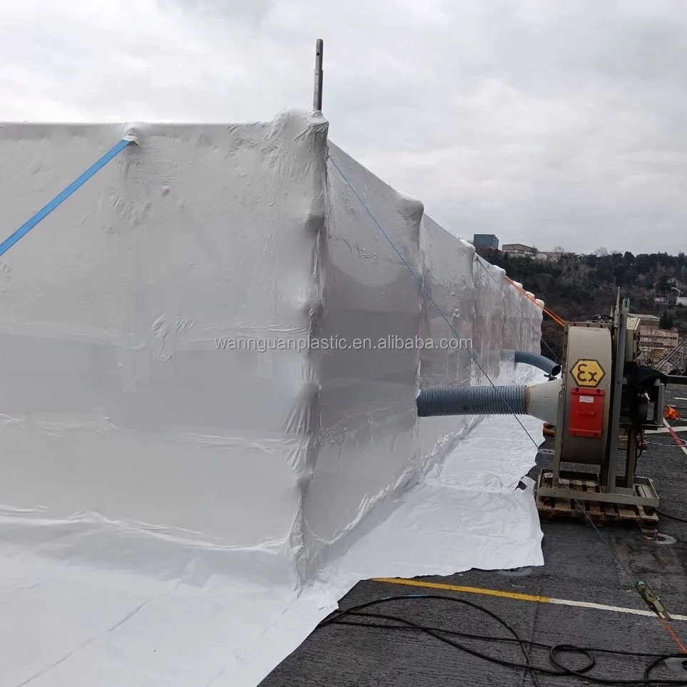 Opaque Flame Retardant ANTI-UV polyethylene shrink wrap film for house roof scaffolding storage