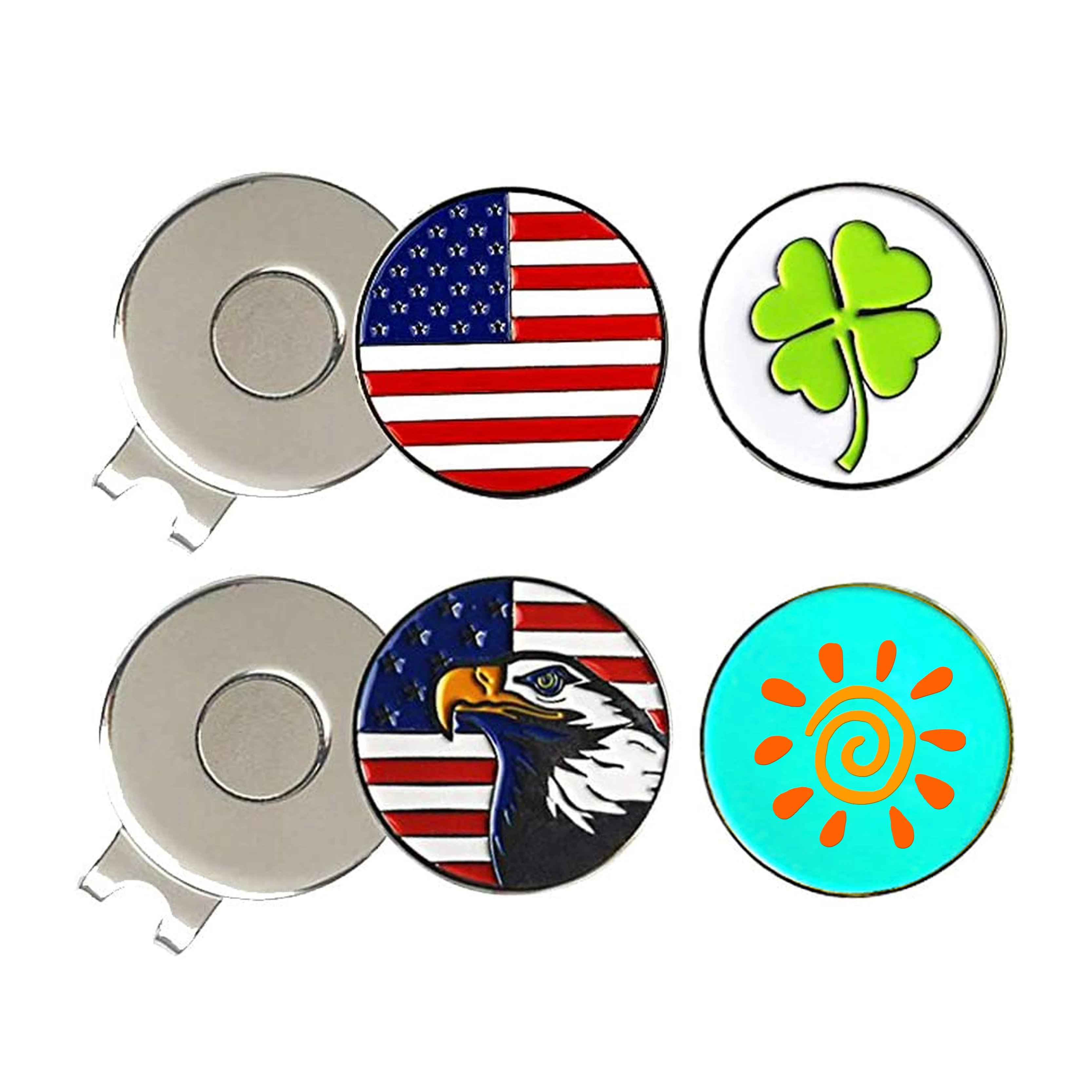 Golf ball marker custom logo 25mm high quality good price bulk metal golf ball marker magnet