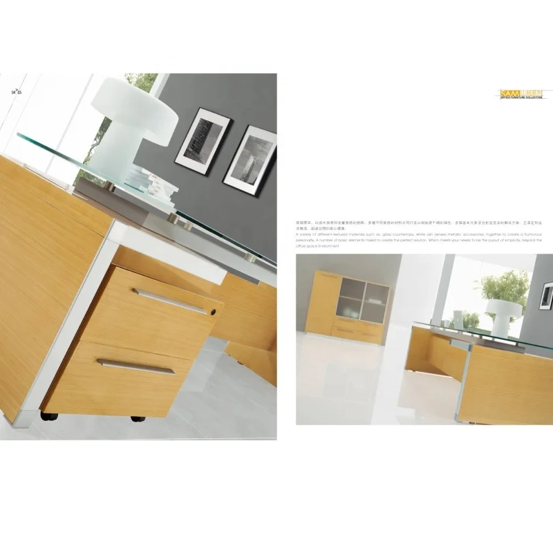 commercial office furniture one-stop supply durable popular glass top executive desk