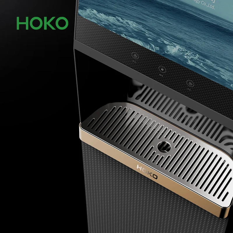 Commercial vertical water dispensers with playback screens advertising machines