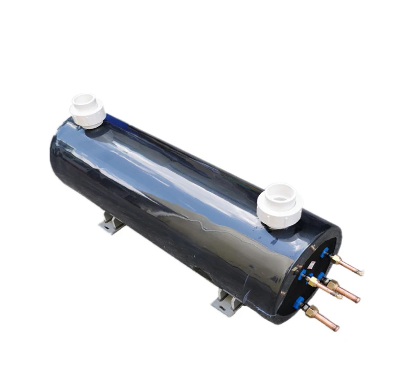 titanium coil heat exchanger spiral titanium tube pvc shell  heat exchanger for swimming pool heat pump aquarium chiller