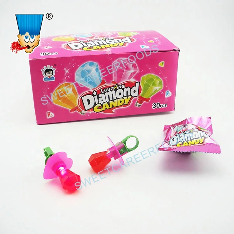 Diamond Ring Lighting Fruit Flavor Hard Candy Sweets