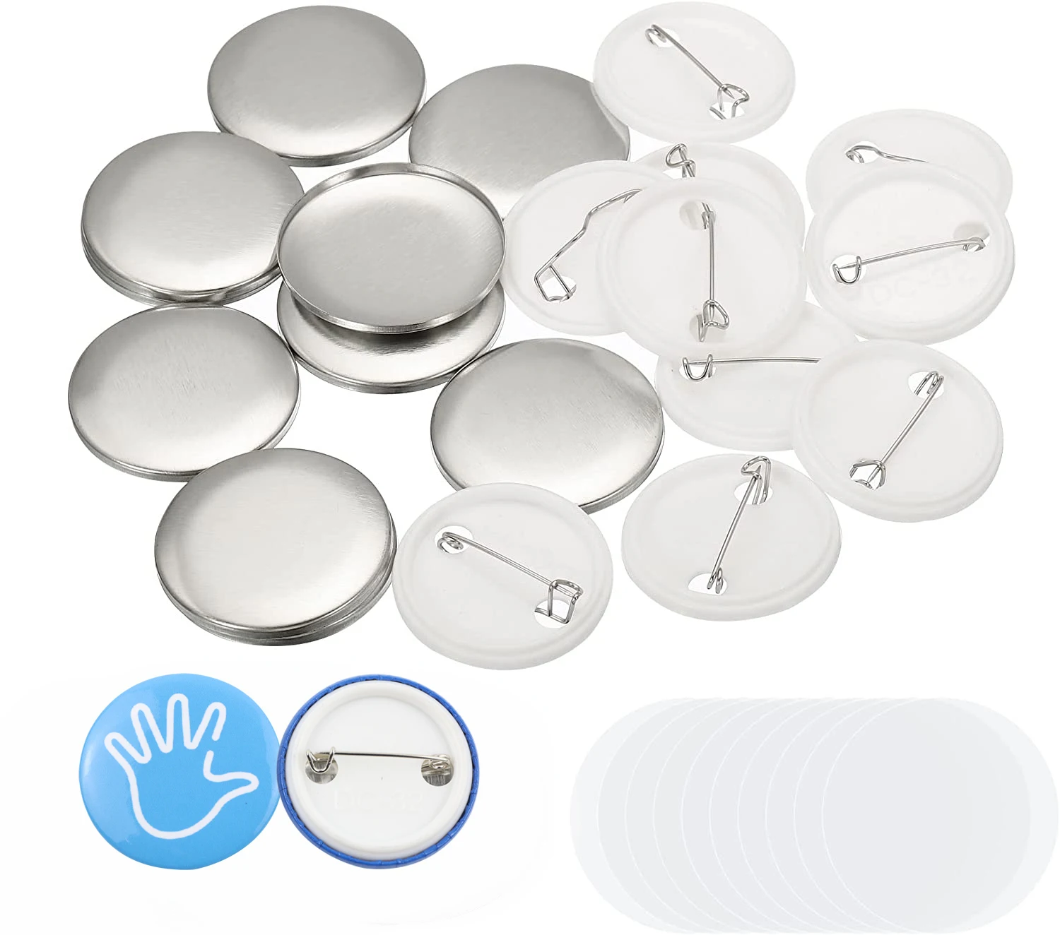 32mm 1.25 inch Button Parts Supplies for Button Maker Machine Round Pin Badge Blank Button Material