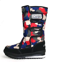 2021 Amazon Hot Sale Fashion Winter Warm Anti-Slip Outdoor Waterproof Camouflage Cotton Kids Women Men Snow Boots