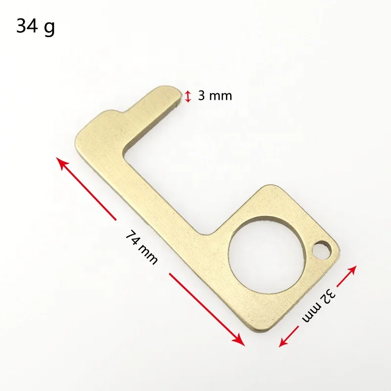 Hands Free Door Opener Key, No Touch Door Opener Germ Free, Brass Door Opener No Touch