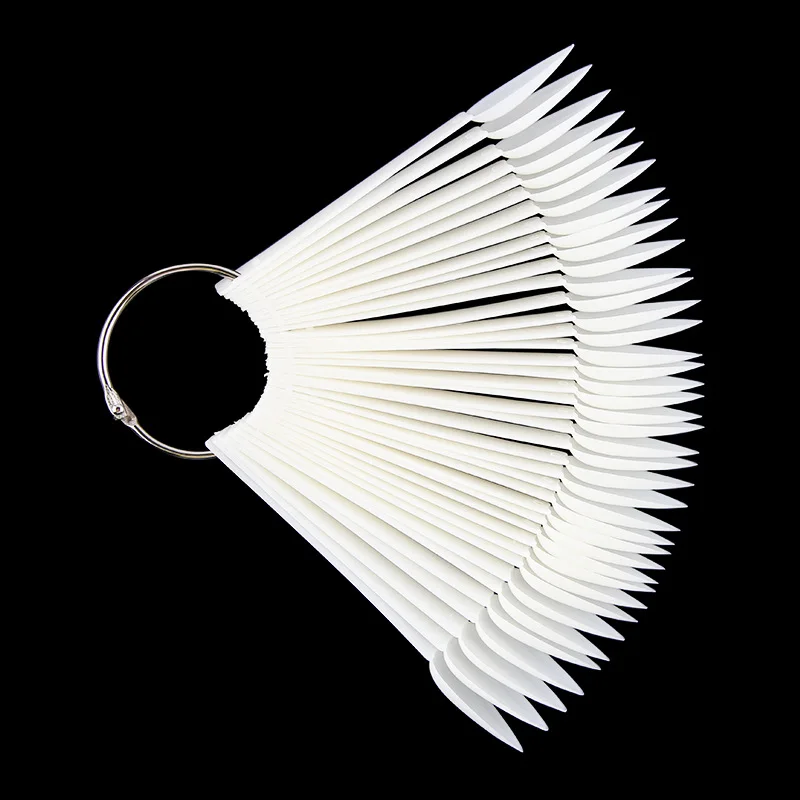 Cheap Fan 40 Tips Nail Polish Display False Nails Art Palette Color Chart With Ring For Color Card Display