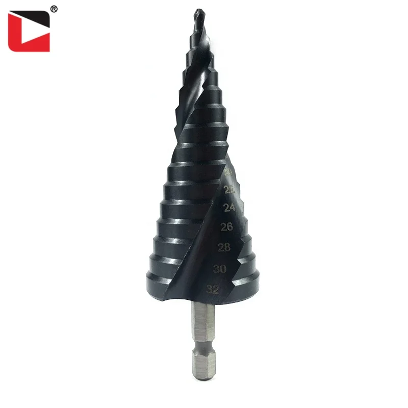 TiAlN coating high speed steel spiral flute hss step drill bit for metal