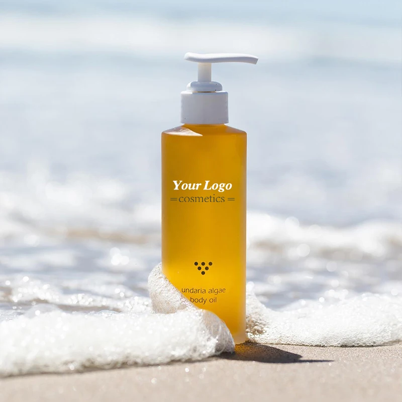 Private Label Custom Logo Organic VC Brightening Face Body Oil Enriched with Olive Oil Fragrance Turmeric for Glowing Skin