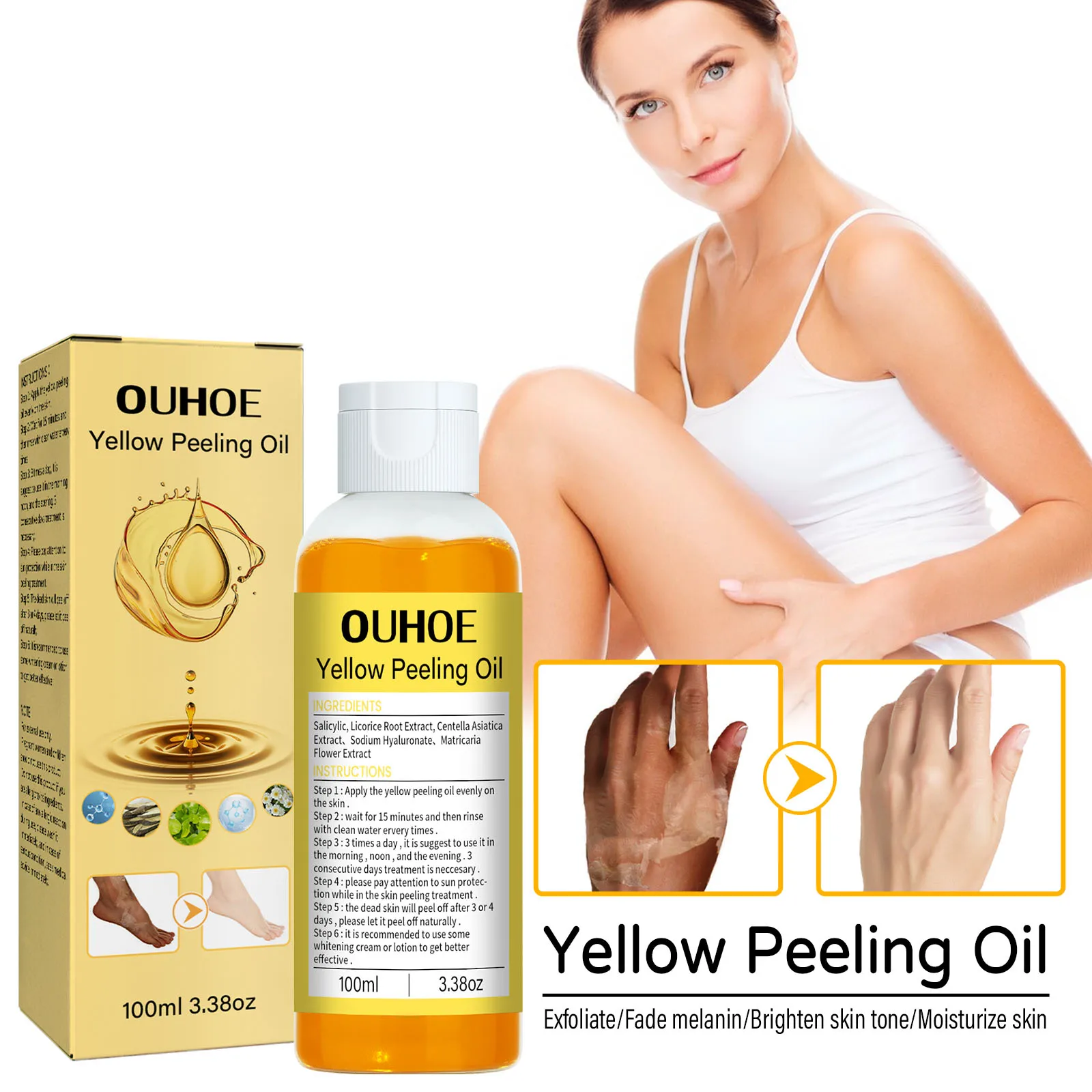 OUHOE Yellow Peeling Oil Supplier Nourishing Whitening Organic Lightening