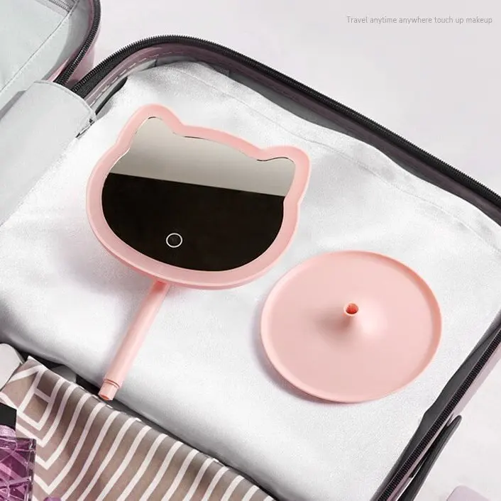 Hot Selling USB Rechargeable LED Desktop Mirror Student Dormitory Girls Electronic Makeup Mirror