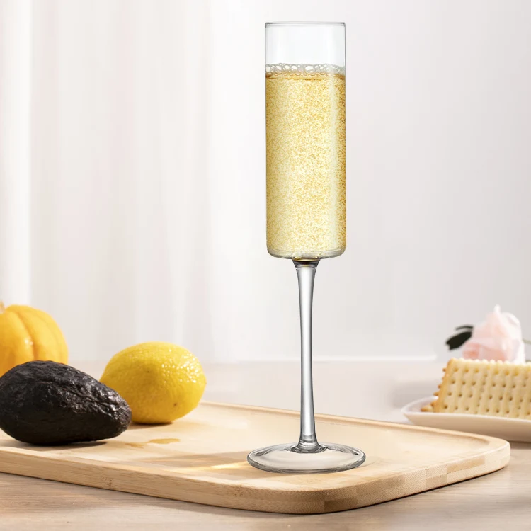 6 oz handmade Elegant crystal glass champagne glasses set martin glass classic sparkling flute glasses home bar glasses Stemware