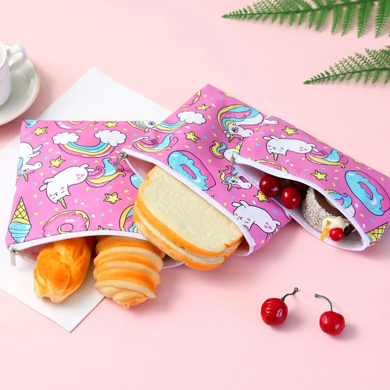 Cartoon three-piece lunch bag sandwich insulation lunch snack bag bread waterproof bag hot sale