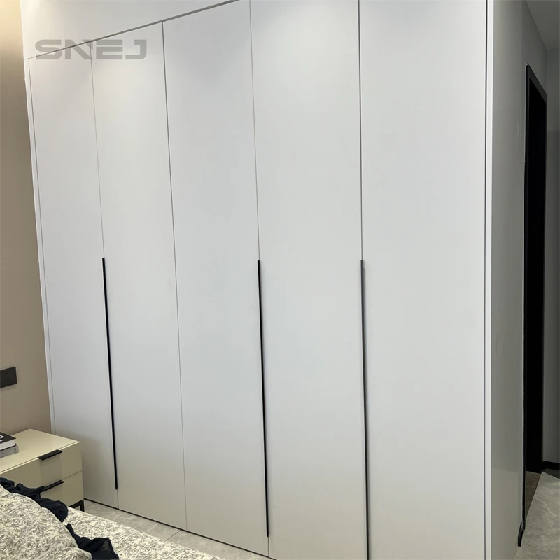 SNEJ Modern High Gloss Wardrobe Bedroom 2 Door Slaiding Door Standard Wardrobes Custom Systems Design Wood Bedroom Cupboards