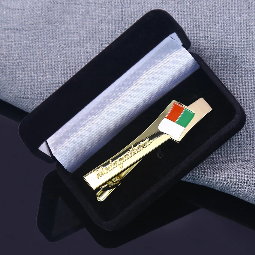 Cufflink manufacturer wholesale custom logo metal men cufflinks and tie clips set with box packaging